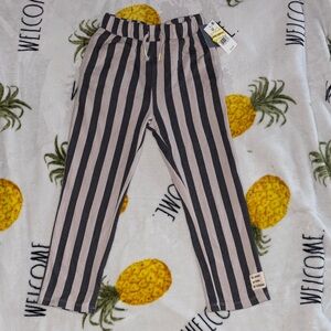 Striped Black and Gray Kids Bottoms 5T